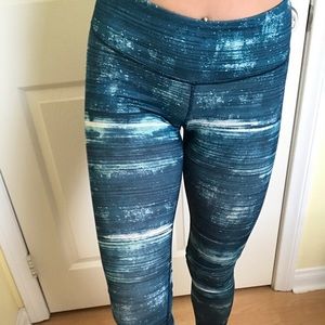 Blue Patterned Workout Pants